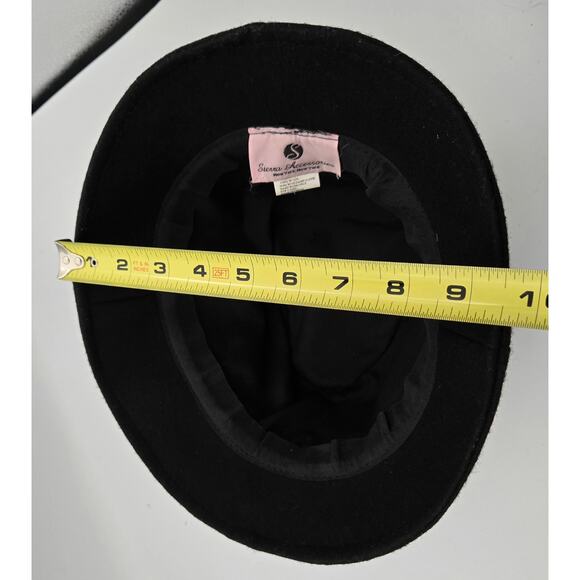 Vintage Sierra Accessories Ladies Black Bucket Hat w/ Gold Tone Sequins & Beads - Picture 7 of 7